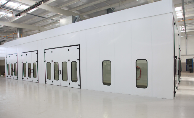 1200 series spray booths in situ